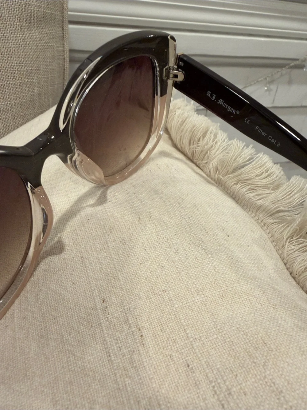 ASOS Two-Tone Cat Eye Sunglasses in Black & Beige